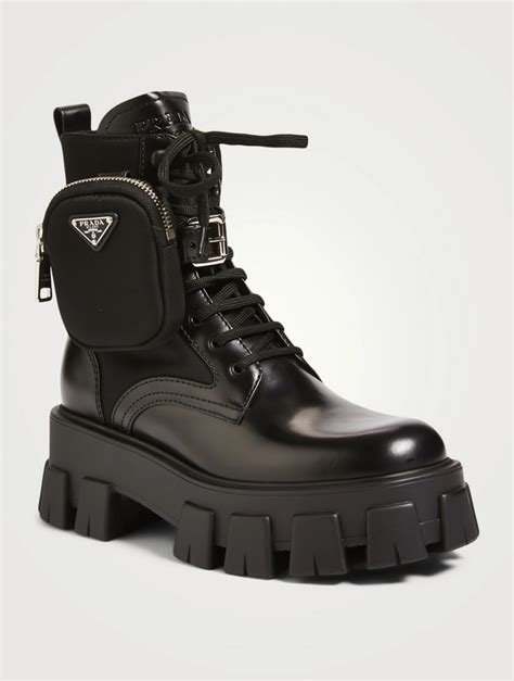 prada bootsknee-high|high heeled designer combat boots.